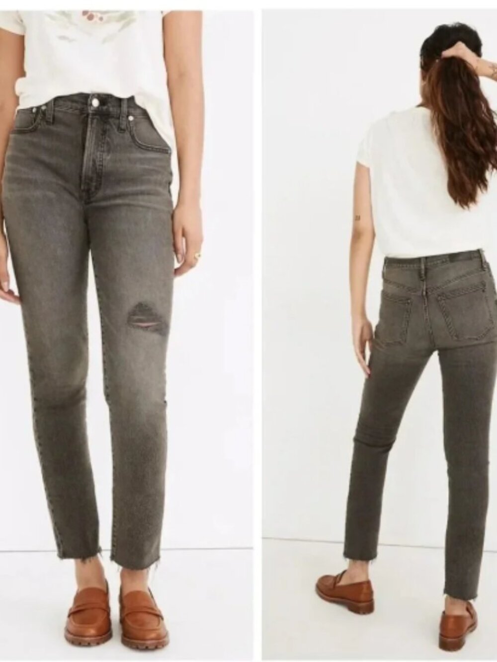 Madewell Perfect Vintage Jeans Cosner Wash Knee Rip High Rise Size 23